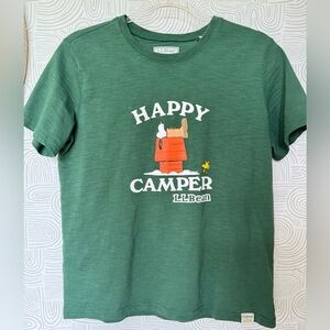 L.L. Bean Kids Green Happy Camper Short Sleeve Tee